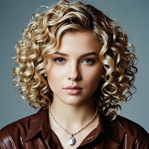Realistic Solo Girl with Curly Wig