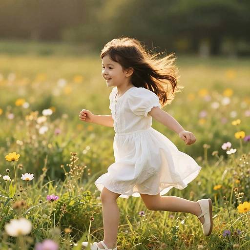 Playful German Girl in Wildflowers