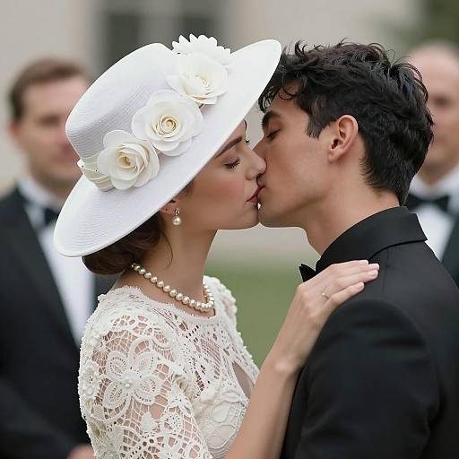 Intimate Kiss Between Diverse Couple