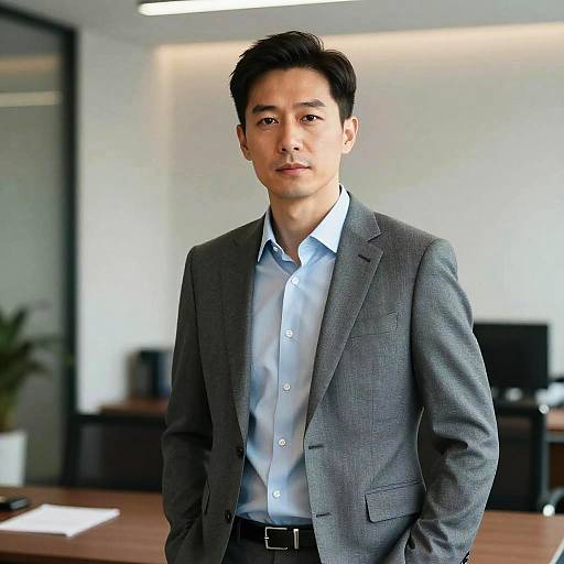 Confident Businessman in Modern Office