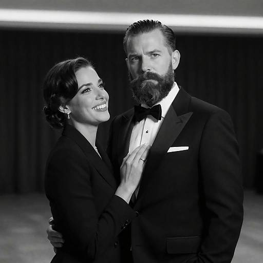 Elegant Couple in Formal Attire Photography