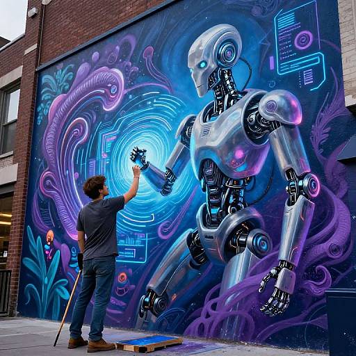 Robotic Artist Painting Urban Mural