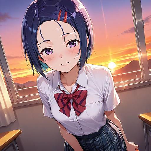 Charming Classroom Scene with Sairenji Haruna