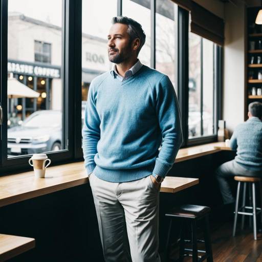 Professional Man in Casual Coffee Shop Setting