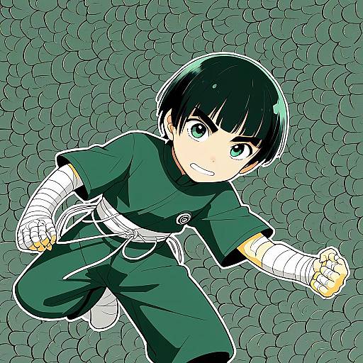 Illustration of Rock lee, naruto (series) in the style of Shizuna kaede