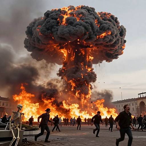 Nuclear Mushroom Cloud Over Budapest