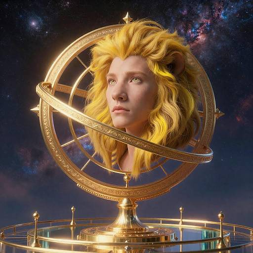 Leo Goddess with Golden Astrolabe