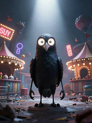 Spooky Raven in Ruined Carnival