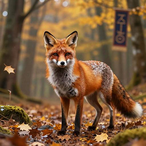 Amber Fox Diplomat in Autumn Forest