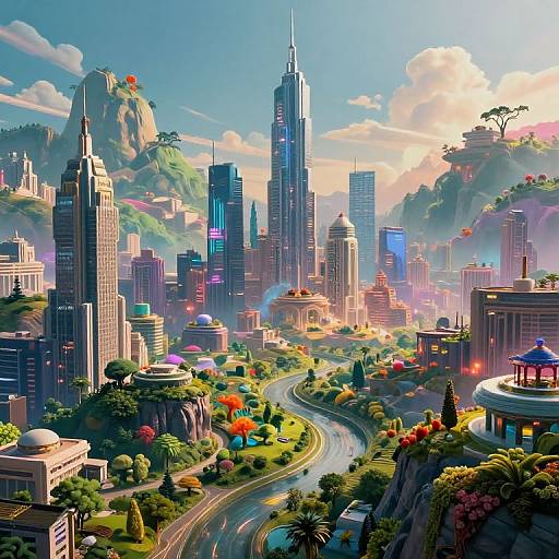 Surreal Futuristic Cityscape Collage