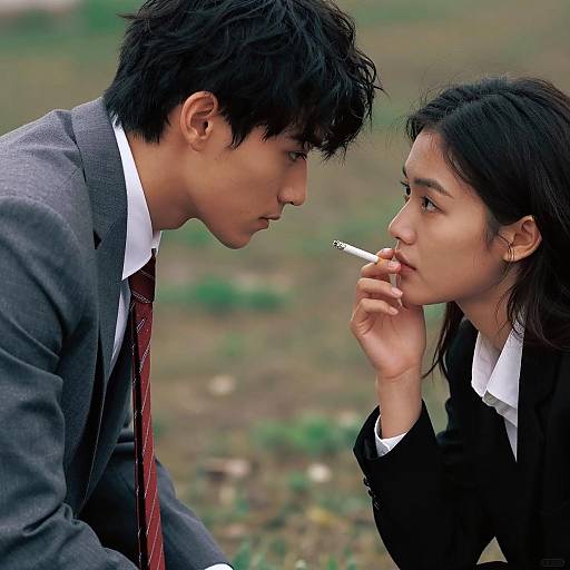 Intense Outdoor Portrait of Two People