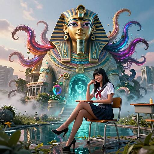 Ancient Egyptian-Themed Underwater Scene