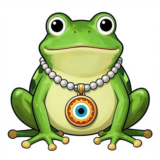 1970s Style Bionic Frog with Necklace