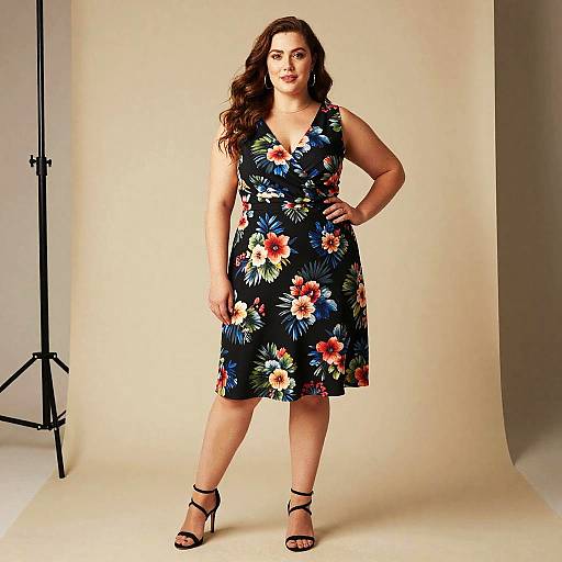 Plus Size Floral Cocktail Dress