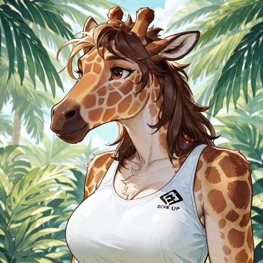 Vibrant Ecchi Giraffe in Jungle Fitness