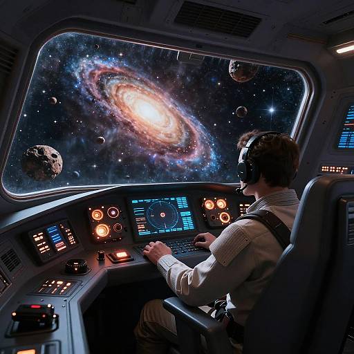 Dramatic Starship Cockpit Scene