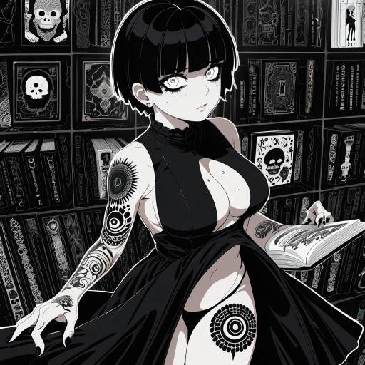 Gothic Style Girl with Tattoos
