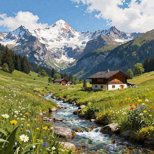 Appenzeller Alps Panoramic Digital Painting