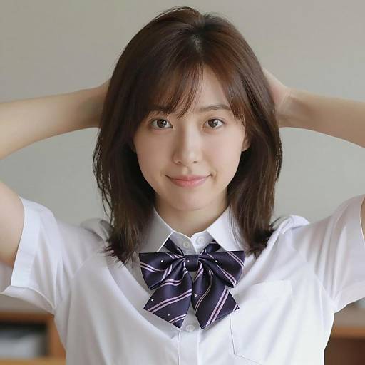 Cheerful Asian Woman in Soft Light