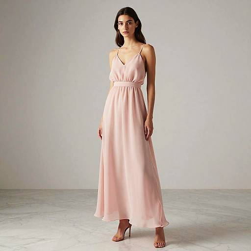 Minimalist Pink Chiffon Dress Editorial