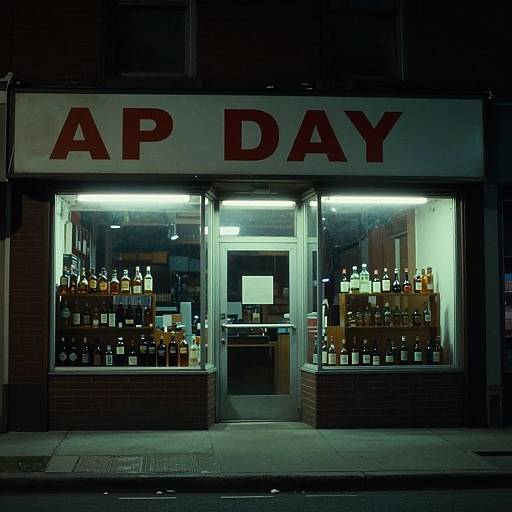 Nighttime photograph of an 