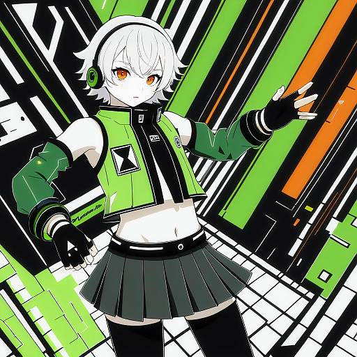 Illustration of Anby demara, zenless zone zero in the style of Maeshima shigeki