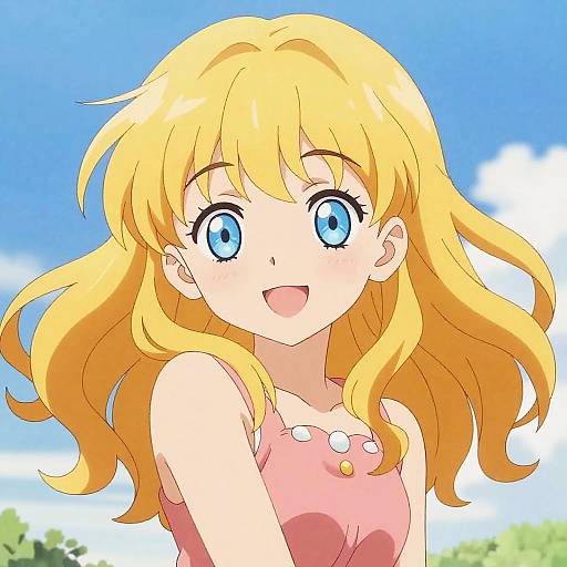 Anime Portrait of Honey-Haired Woman