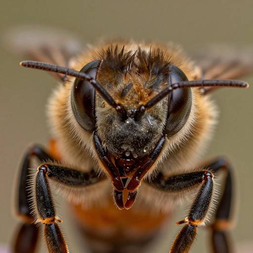 Incredible Close-Up of Honey Bee Face