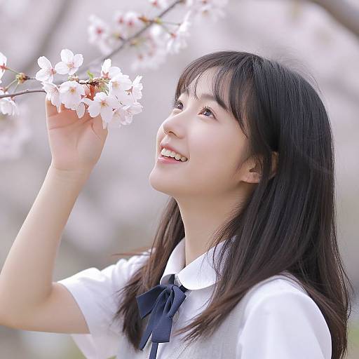 Radiant Spring Serenity with Youthful Laughter