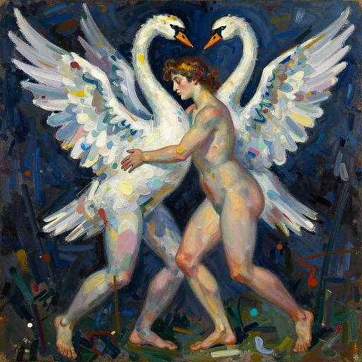 Leda's Surreal Swan Transformation