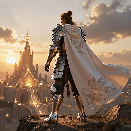 Heroic Fantasy Warrior in Phoenix Armor