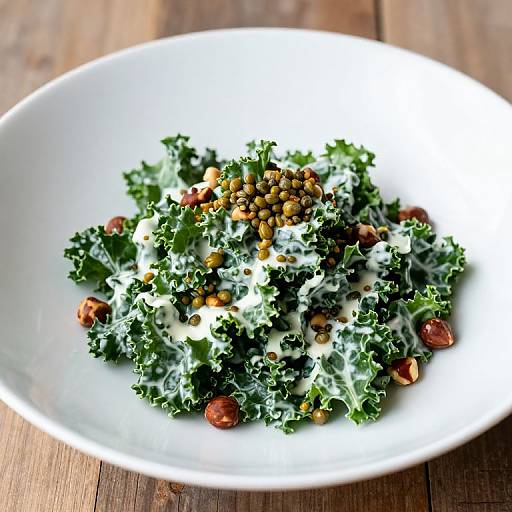 Artful Creamy Kale Salad Presentation