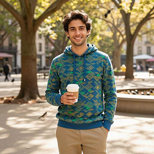 Confident Young Man in Urban Park