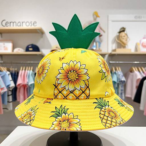 Bright Pineapple Dahlia Bucket Hat