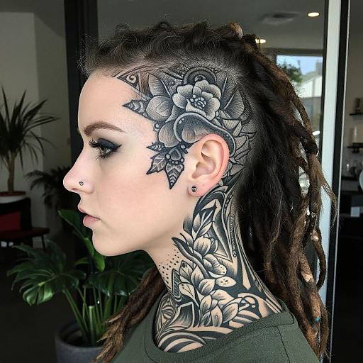 Tattooed Woman with Dreadlocks Portrait