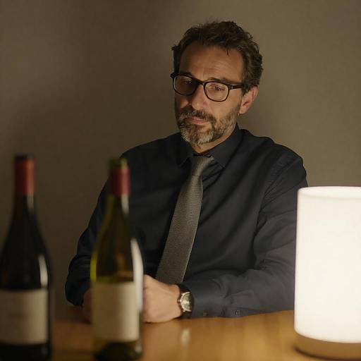 Dimly Lit Portrait of Bearded Man