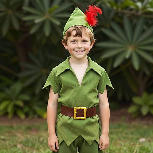 Young Boy in Classic Peter Pan Costume