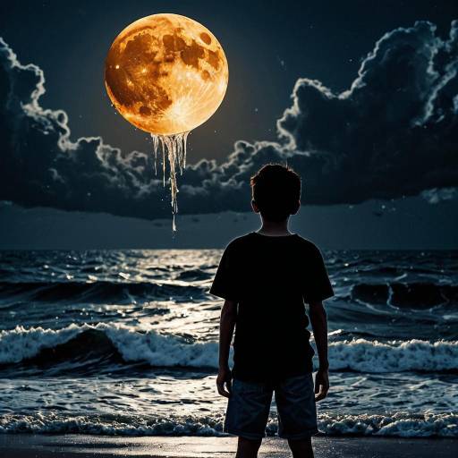 Heart-Shaped Moon Over Stormy Waters Heart-Shaped Moon Over Stormy Waters