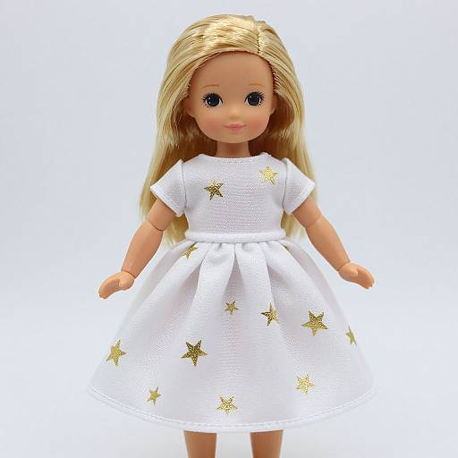Elegant Blonde Doll in Star Dress