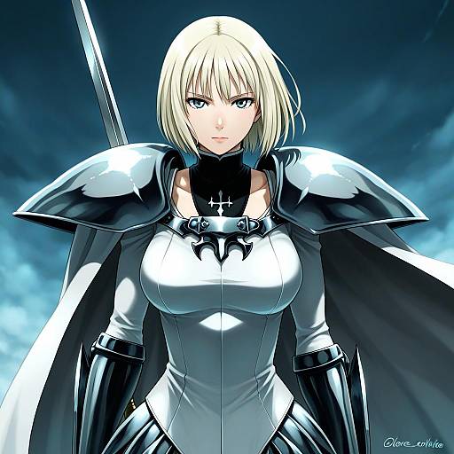 Illustration of Clare (claymore), claymore (series) in the style of Oso (toolate)