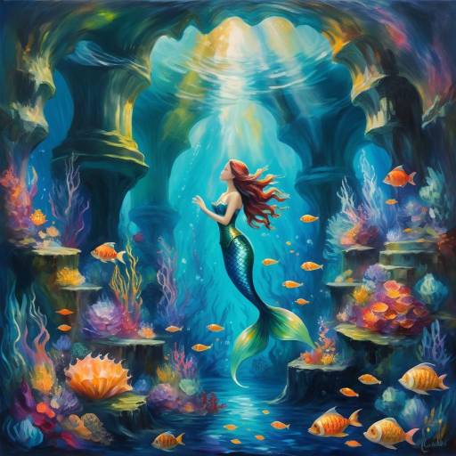 Enchanting Mermaid in a Magical Grotto Enchanting Mermaid in a Magical Grotto