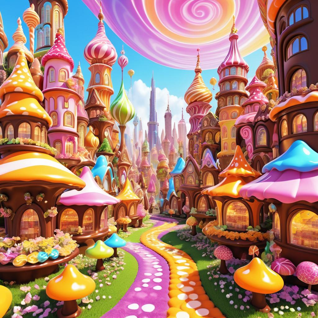 Whimsical Chocolate Elf in Candyland