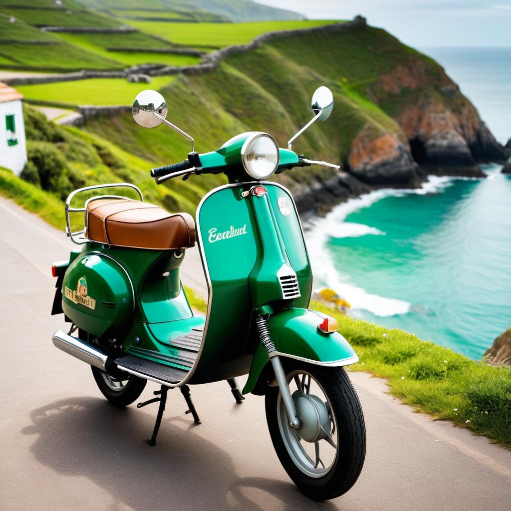 Vintage Emerald Green Moped by Coast