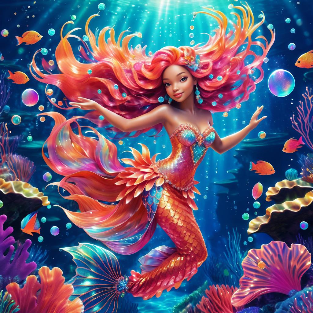 Enchanting Mermaid in Vibrant Coral Reef