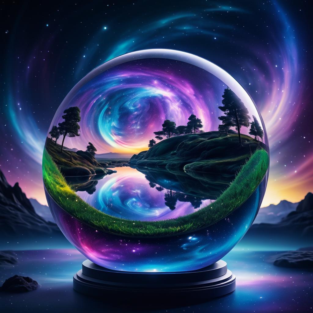 Celestial Glass Ball Landscape Art