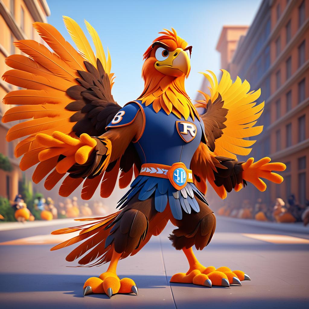 Dynamic 3D Eagle Mascot Character