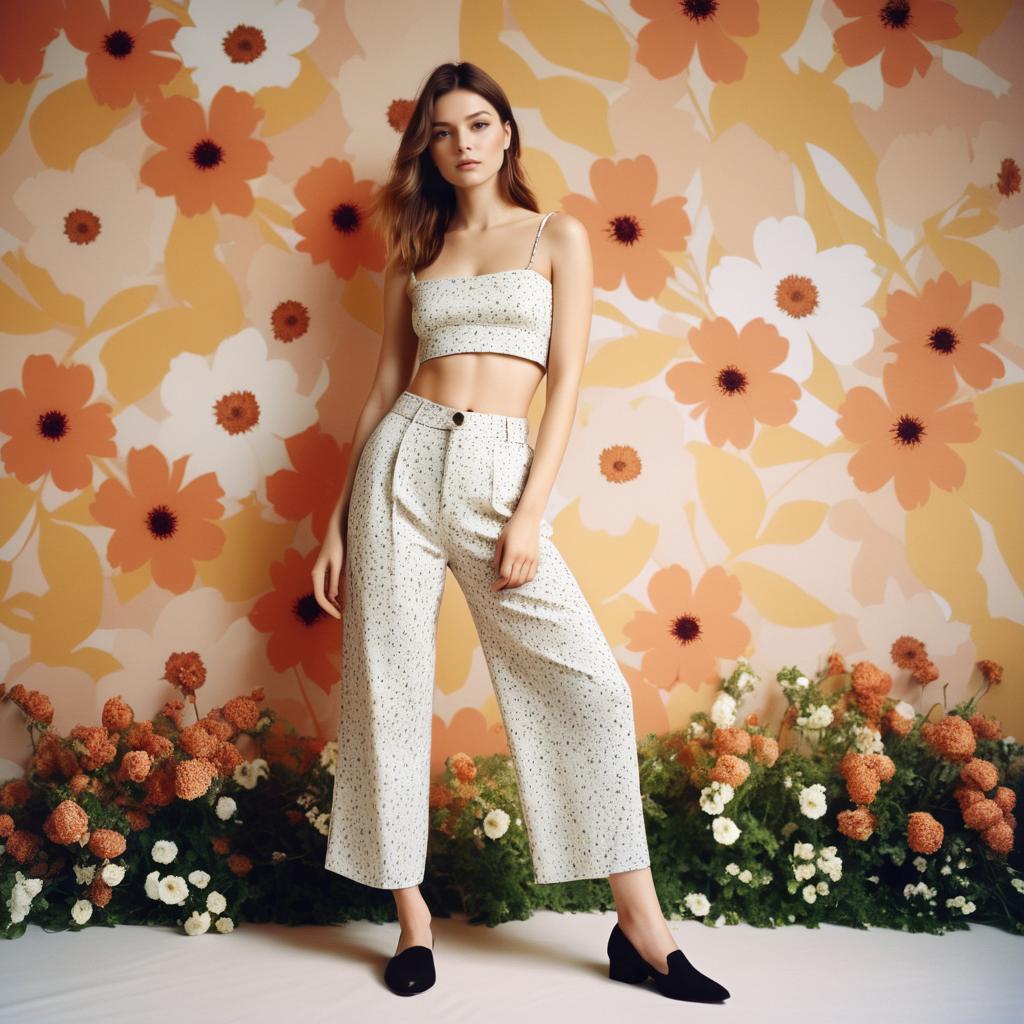 Editorial Fashion Shoot with Floral Backdrop