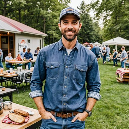 Casual Man at Outdoor BBQ Gathering