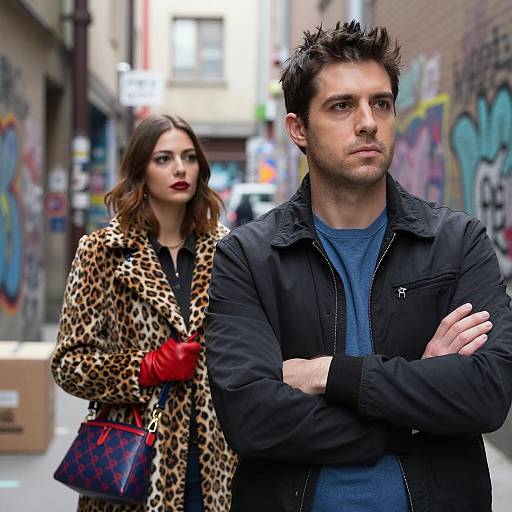 Serious Couple in Urban Alley