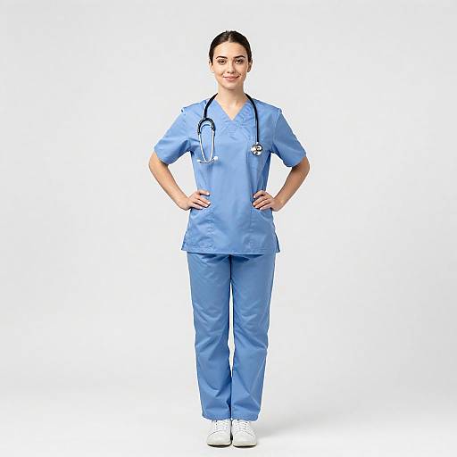 Young Woman in Medical Scrubs Portrait